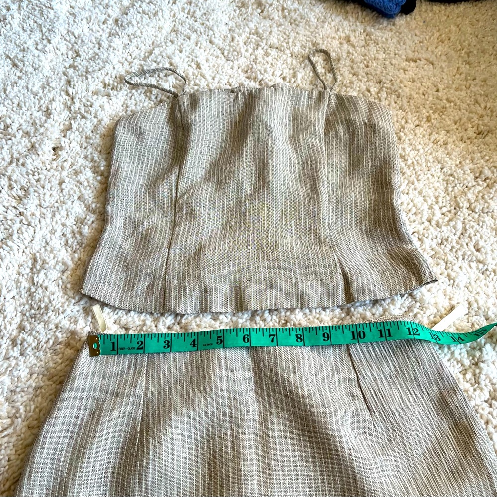 Top and mini skirt set , XSP, light tan strips